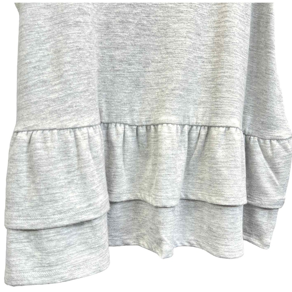 LOFT Cami Tank Top Tiered Ruffle Hem XXL Grey Heathered Spaghetti Strap New - Picture 4 of 6